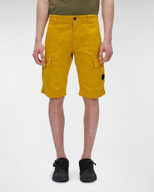 Cotton Stretch Sateen Cargo Shorts 