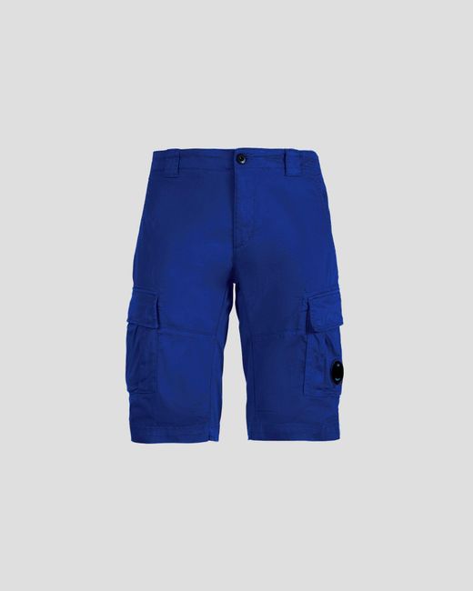 C.P. Company 50 Fili Stretch Cargo Shorts L Quartz in Blue for Men | Lyst