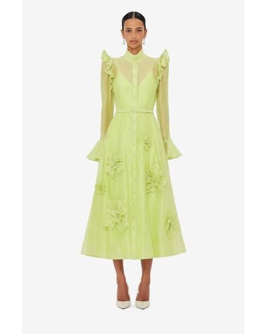 LEO LIN Katrina Petal Butterfly Sleeve Midi Dress in Yellow | Lyst LEO LIN Katrina Petal Butterfly Sleeve Midi Dress in Yellow | Lyst