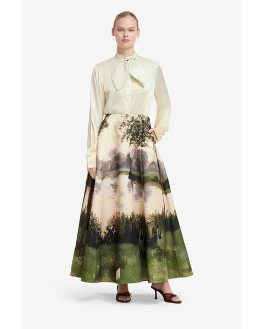 LEO LIN Green Cora Bow Blouse