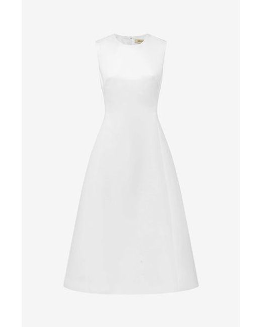 LEO LIN Cleo Sleeveless Midi Dress in White | Lyst