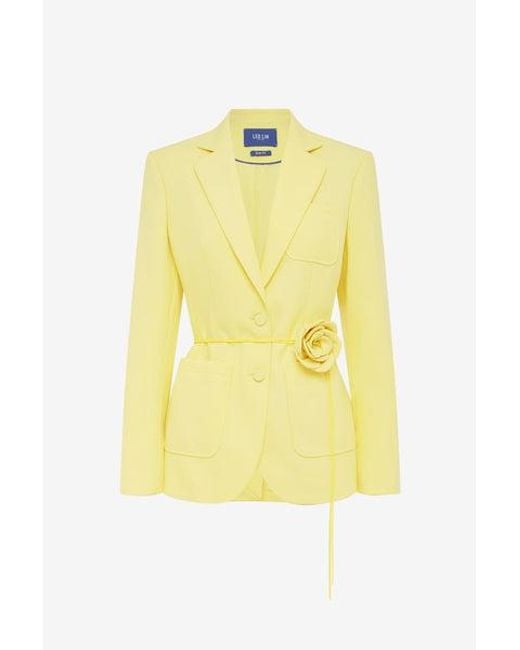 LEO LIN Yellow Vesper Fitted Blazer