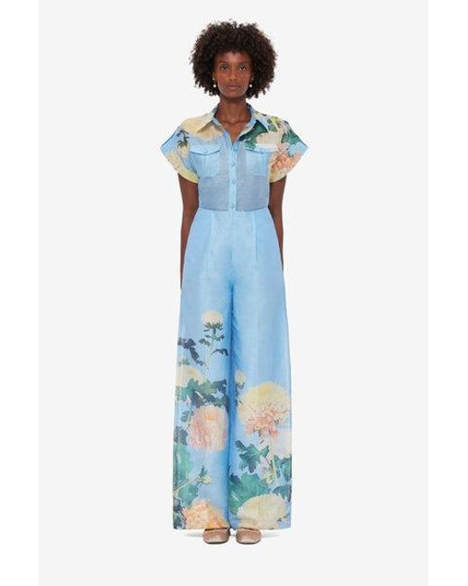 LEO LIN Blue Luisa Pants