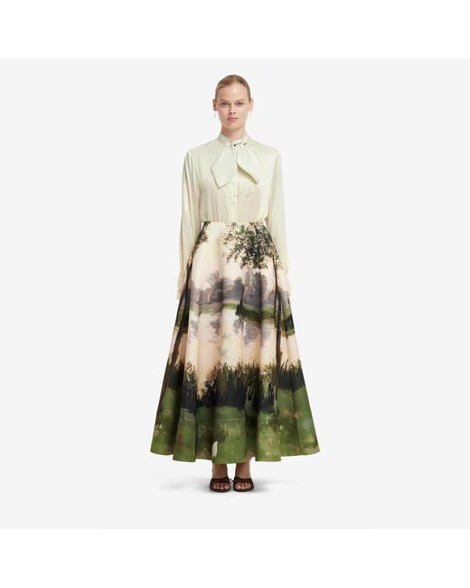 LEO LIN Green Cora Bow Blouse
