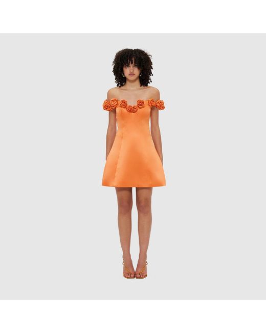 LEO LIN Women's Orange Stella Off-Shoulder Mini Dress LEO LIN Women's Orange Stella Off-Shoulder Mini Dress