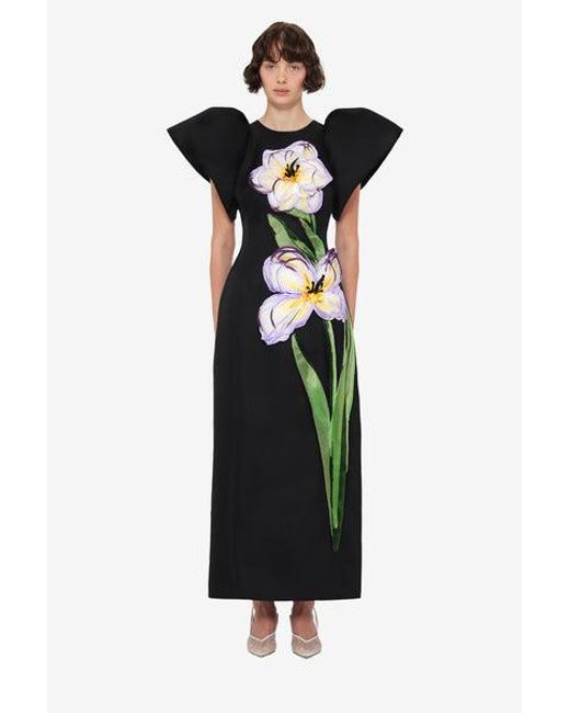 LEO LIN Lucinda Appliqu Floral Maxi Dress in Black | Lyst LEO LIN Lucinda Appliqu Floral Maxi Dress in Black | Lyst