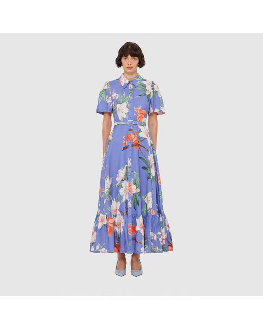 LEO LIN Blue Becca Short Sleeve Midi Dress