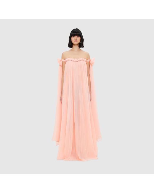 camilla draped floor length dress soft pink As Seen On. @francesca.hung wears the Camilla Draped Floor Length Dress in  Soft Pink., , #leolinweddingcollection #leolinweddings