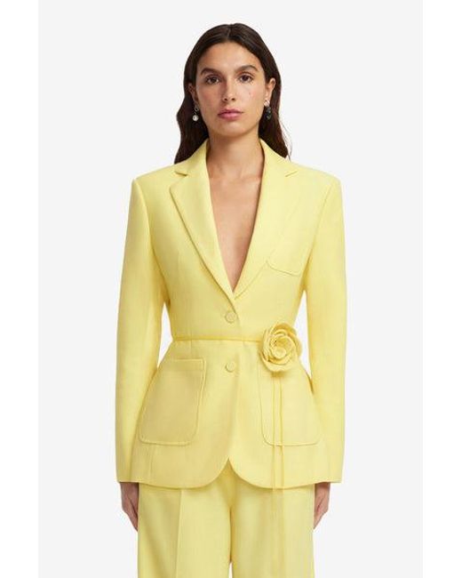LEO LIN Yellow Vesper Fitted Blazer