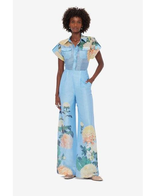 LEO LIN Blue Luisa Pants