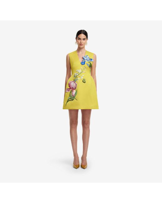 chinese dress ladies Yellow Iris Print Rayna Maxi Dress