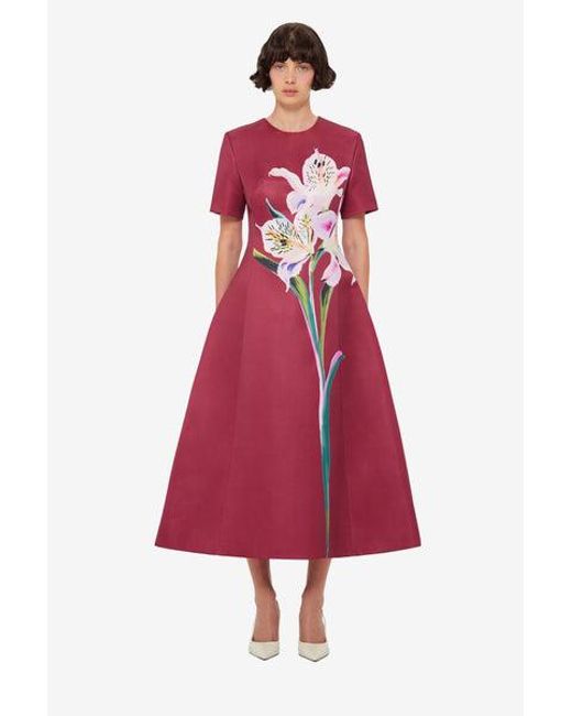 midi casual red dress midi red dress Wine Red Ruched A-Line Slip Midi Dress