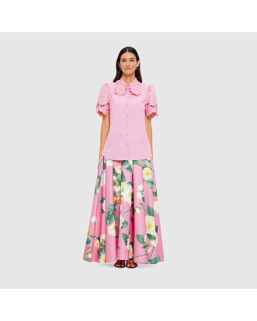 LEO LIN Pink Amelie Appliqué Shirt Top