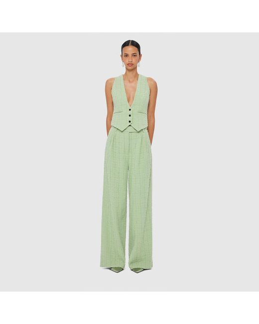 LEO LIN Green Anna-May Tweed Vest