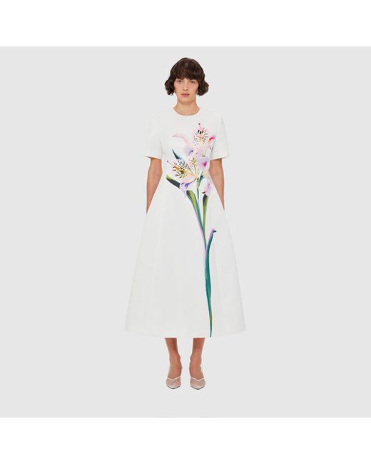 LEO LIN Women's White Caroline Short Sleeve Midi Dress