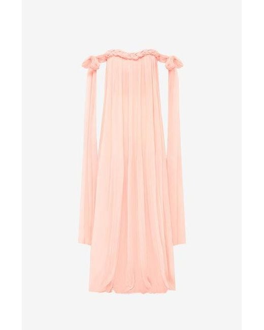 LEO LIN Camilla Draped Floor Length Dress in Pink | Lyst LEO LIN Camilla Draped Floor Length Dress in Pink | Lyst