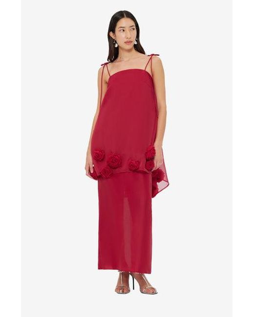 LEO LIN Red Jing Maxi Skirt