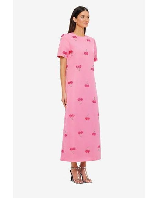 LEO LIN Women's Pink Manon Embellished Shirt Midi Dress