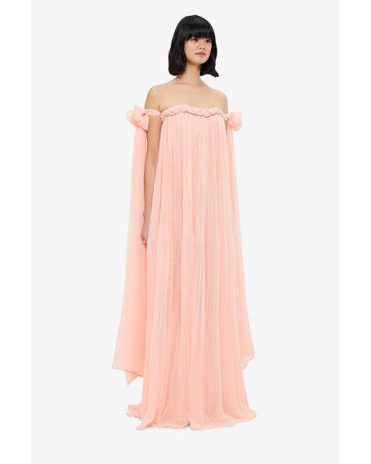 LEO LIN Camilla Draped Floor Length Dress in Pink | Lyst LEO LIN Camilla Draped Floor Length Dress in Pink | Lyst