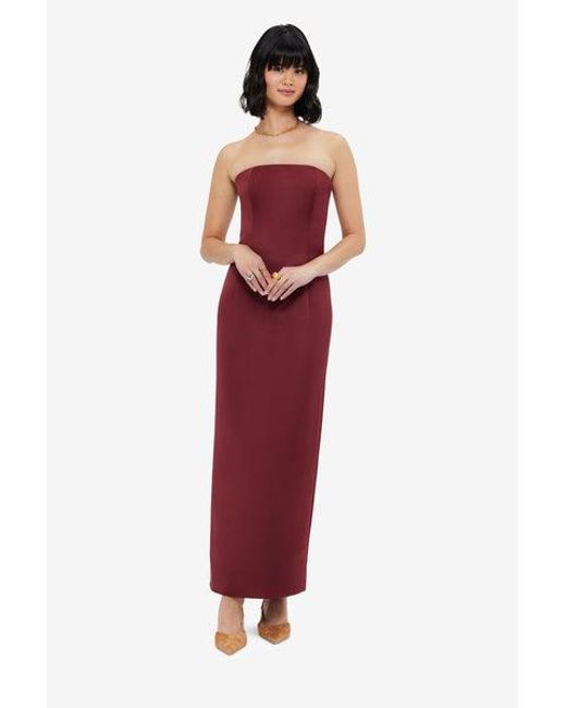LEO LIN Red Rayna Bustier Maxi Dress
