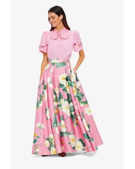 LEO LIN Pink Amelie Appliqué Shirt Top