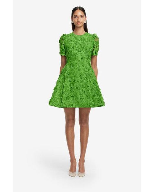 LEO LIN Green Elyse Lace Short Sleeve Mini Dress