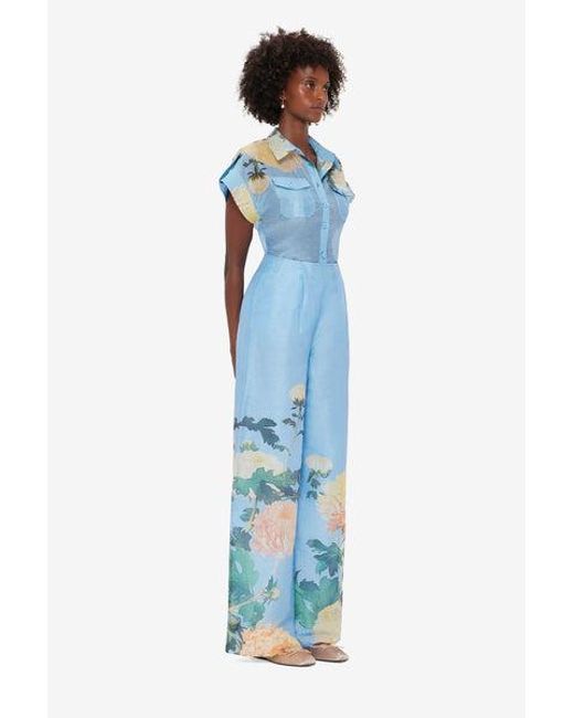 LEO LIN Blue Luisa Pants