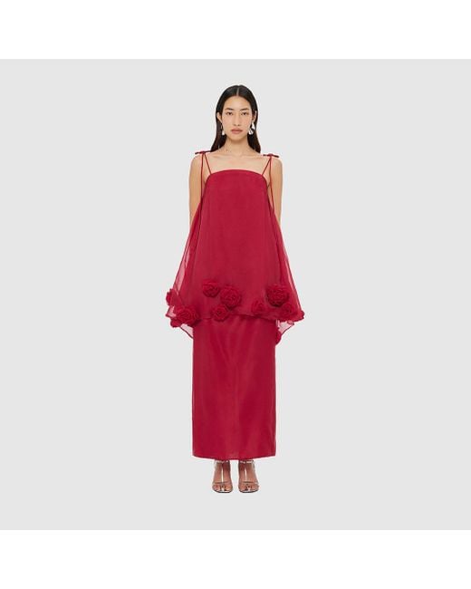 LEO LIN Red Jing Maxi Skirt