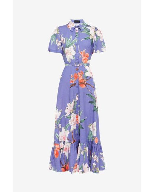 LEO LIN Blue Becca Short Sleeve Midi Dress
