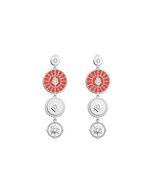 Boucles d'oreilles Astrale Pampille Les Georgettes en coloris Red
