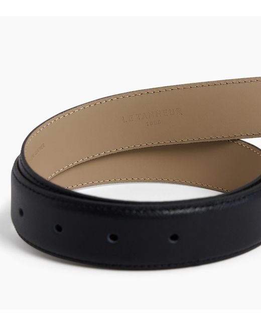 Le Tanneur Black Belt With Rectangular Buckle for men