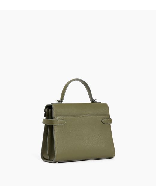 Le Tanneur Green Emilie Medium Handbag With Double Flap