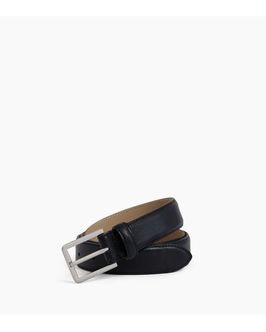 Le Tanneur Black Belt With Rectangular Buckle for men