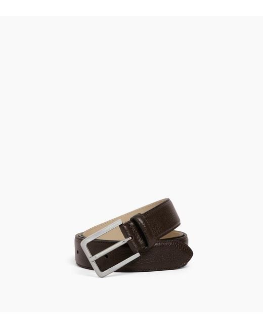Le Tanneur Brown Belt With Rectangular Buckle for men