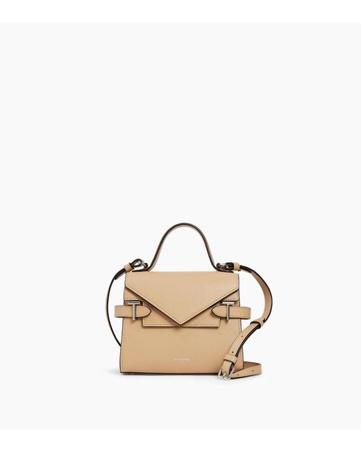 Le Tanneur Metallic Kleine Handtasche Emilie Aus Genarbtem Leder Mit Doppelklappe