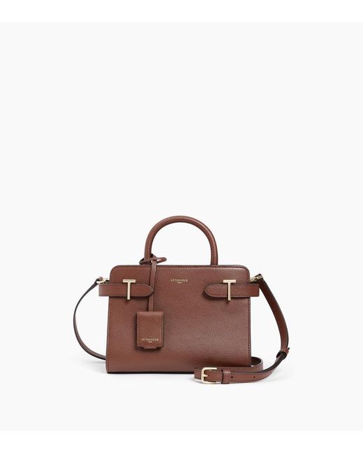 Le Tanneur Brown Kleine Handtasche Emilie Aus Genarbtem Leder Mit Trageriemen