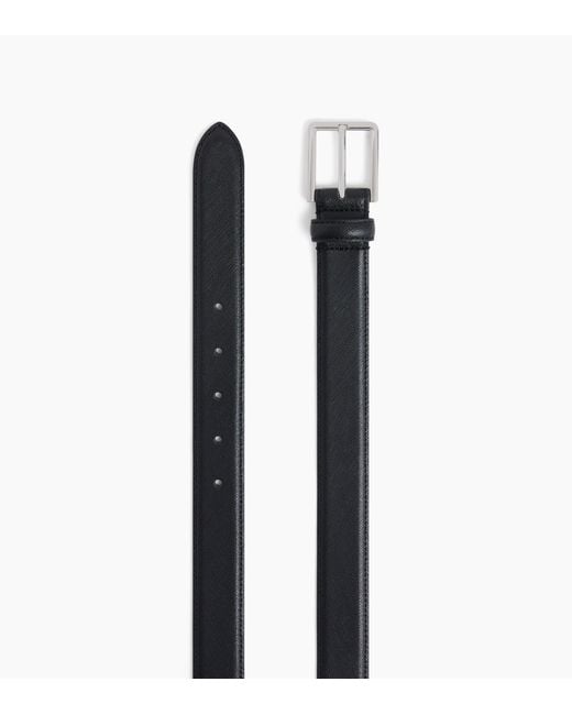 Le Tanneur Black Belt With Rectangular Buckle for men