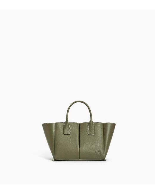 Le Tanneur Green Kleine Elena Handtasche Aus Genarbtem Leder