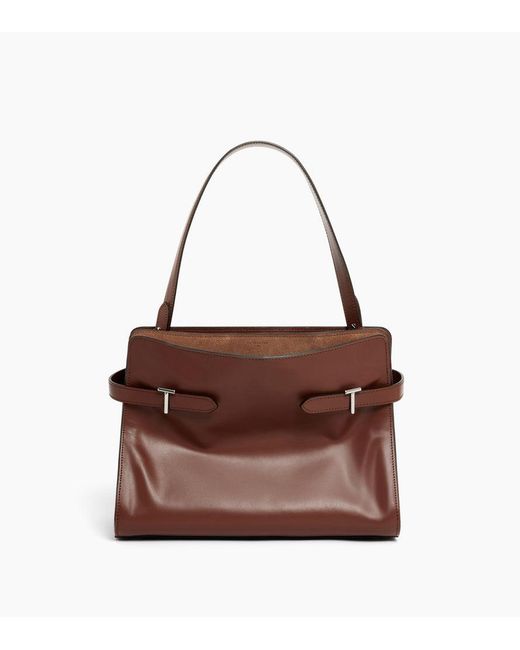 Le Tanneur Brown Große Handtasche Emie Aus Glatt- Und Nubukleder
