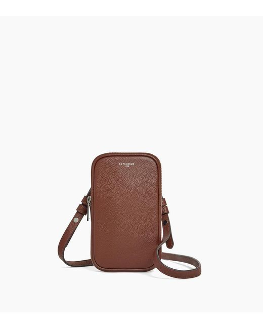 Le Tanneur Brown Handytasche Emile Aus Genarbtem Leder