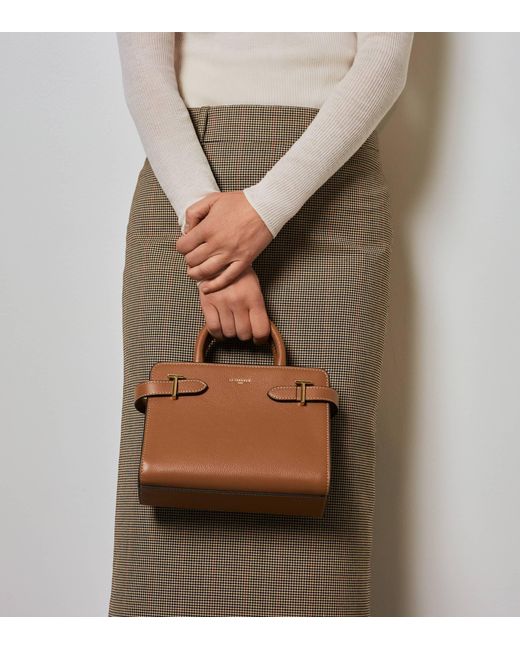 Le Tanneur Brown Kleine Handtasche Emilie Aus Genarbtem Leder Mit Trageriemen