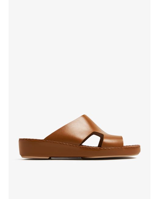 LAGGAR Brown Drifted Square Sandals for men