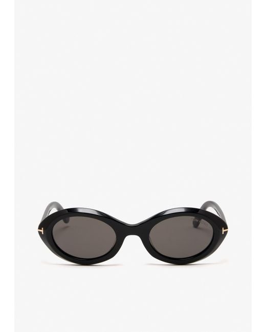 Tom Ford Black Round Sunglasses
