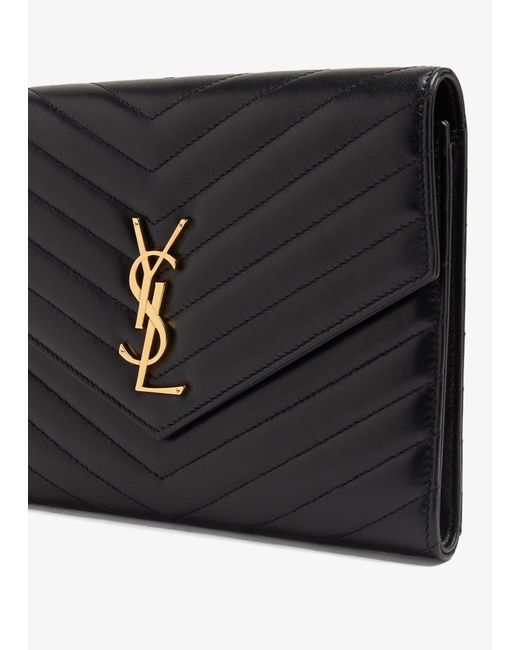 Saint Laurent Black Cassandre Flap Pouch