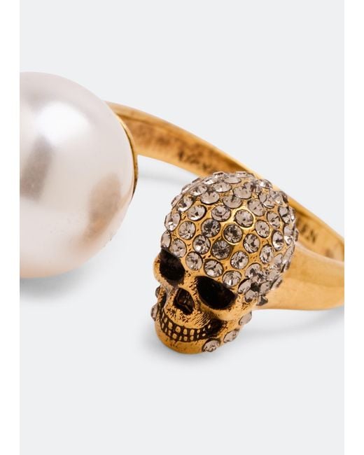 McQueen White Skull Ring