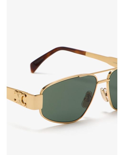 Céline Green Triomphe Pilot Sunglasses for men