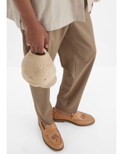 Duke & Dexter White Wilde Palm Tree Penny Loafers for men