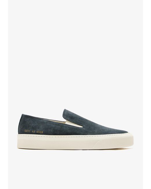 Common Projects Blue Suede Slip-On Sneakers for men