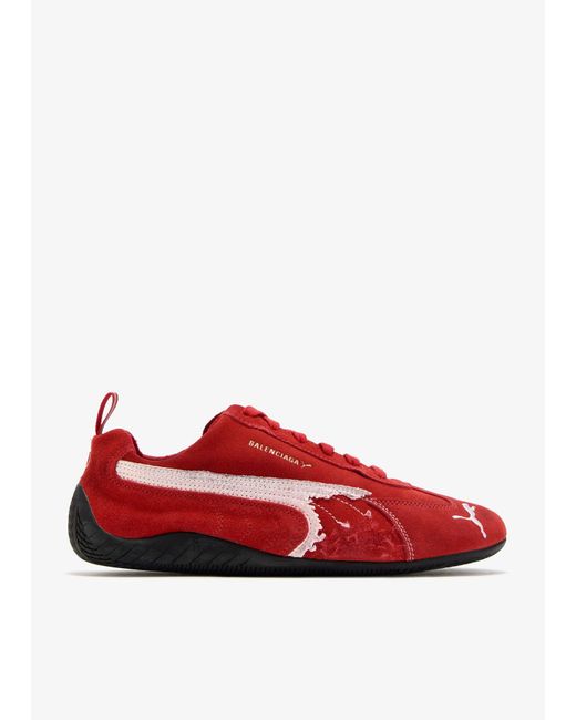 Balenciaga Red Speedcat Suede
