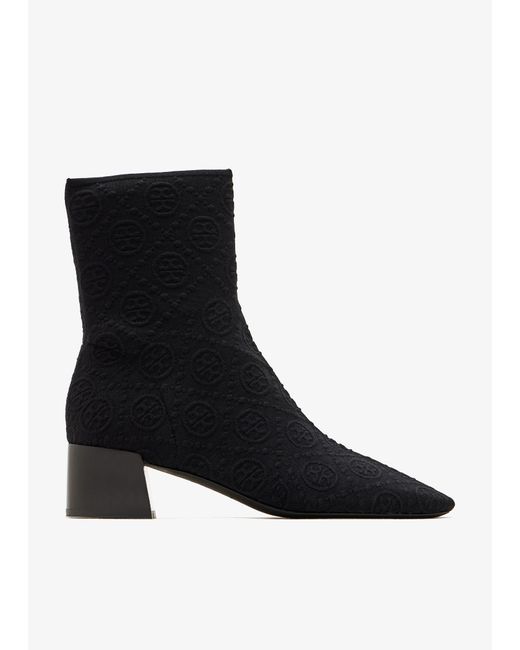 Tory Burch Black Stretch Ankle Boots